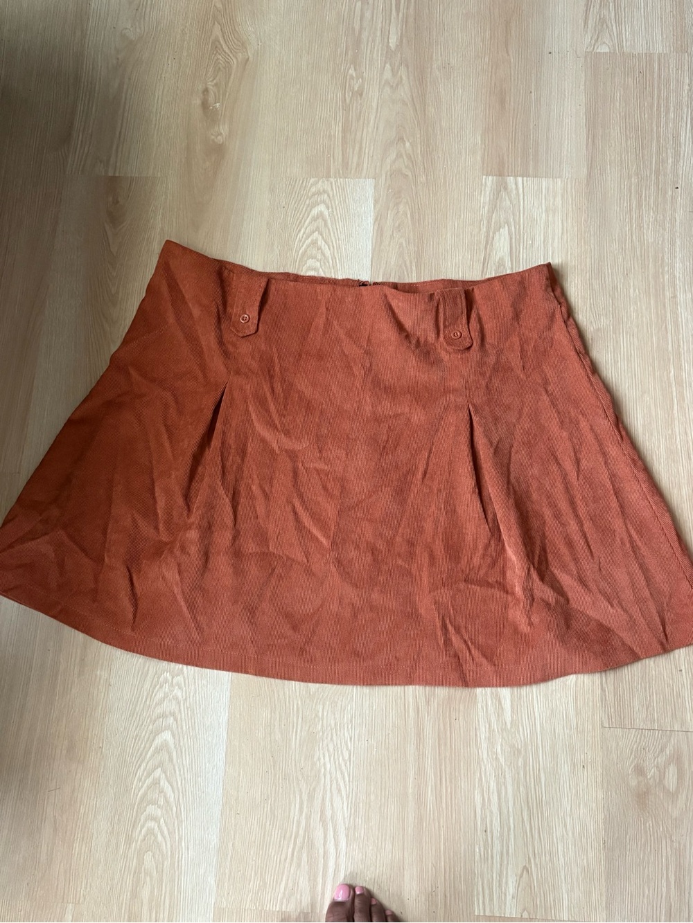 SHEIN Rust Orange Skater Mini Skirt